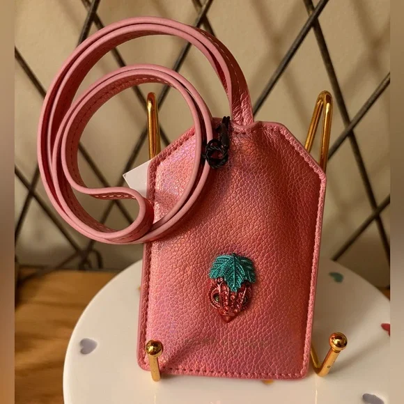 Kurt Geiger Southbank Metallic Strawberry Lanyard Nwt - Picture 1 of 6